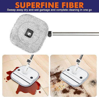 Upgraded Spin Mop and Bucket Self-Standing Mop Bucket Separate Dirty and Clean Water System Self Wringing 360° Rotating Clean Mop and Bucket Set (Light Gray, 10Pads Mop and Bucket Set)