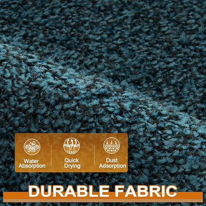 Mibao Front Door Mat, Dirt Trapper Welcome Mat for Outdoor Indoor, Non-Slip Waterproof Doormat, Durable Machine Washable Low Profile Entry Rug for Back Door Outside Patio Porch, 30" x 18", Blue