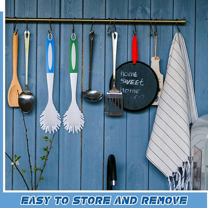 Hsei 6 Pcs Blue and Green Kitchen Scrub Dish Brush Bulk with 11 Inch Anti Slip Handle Cleaning Dish Scrubber with Stiff Bristles Washing Scrub Brushes for Housekeeping for Pots and Pans, Kitchen Sink