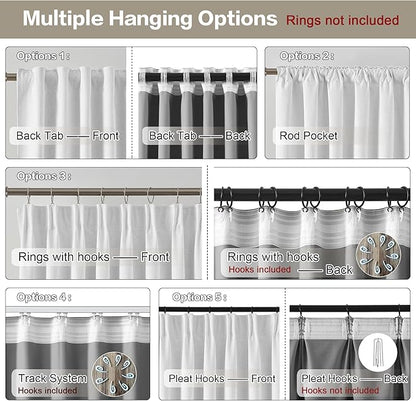 RAIN CITY Snow White Blackout Curtains (50 x 92-inch Long) Modern Rustic Linen Pinch Pleated Drapes for Living Room with Hooks Textured Curtains for Patio Door Playroom 2 Panels
