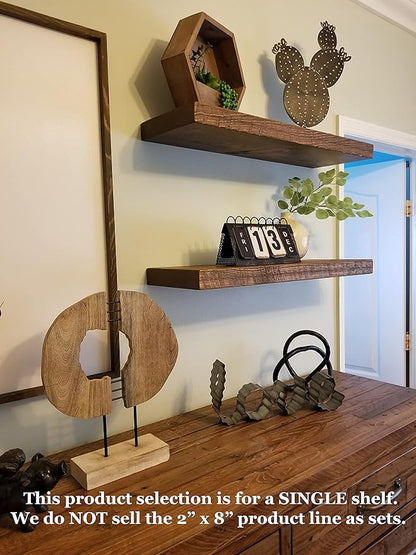 joelsantiques 48 Inch Wooden Floating Shelves for Wall - 48x8x2 in - Made of Natural Wood - Heavy Duty Rustic Wall Shelves for Bedroom - Perfect for Living Room, Kitchen - Medium Brown