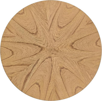 Martin Svensson Home LAX 20" Round End/Side Table with Storage, Light Oak