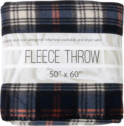 50x60 Throw Blankets, Plaid Fleece Throw Blankets for Bedroom, Couch, Livingroom, Chair, Pets, Outdoors