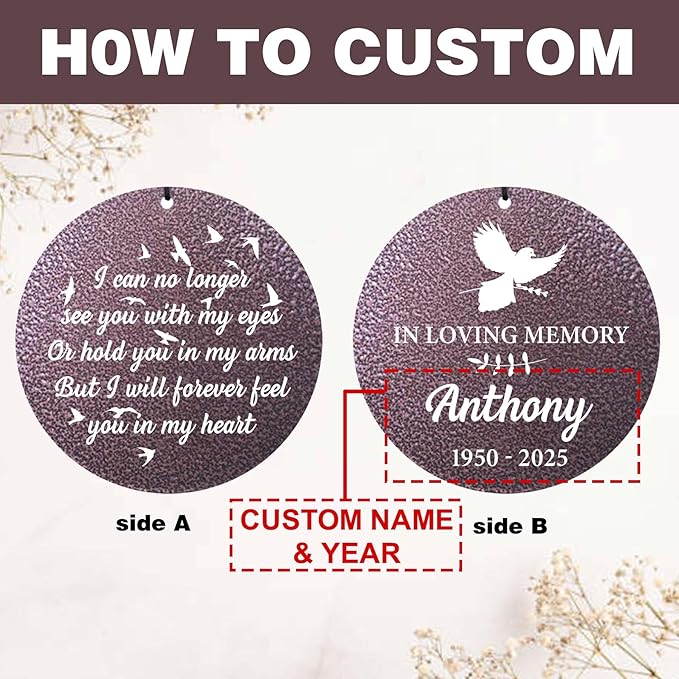 ASTARIN Large Engraving Wind Chime Memorial, Personalized Windchimes in Memory of a Loved One, Loss of Mother Lover Sympathy Gifts, Remembrance Gift for Loss Wife Husband(Produced in USA)