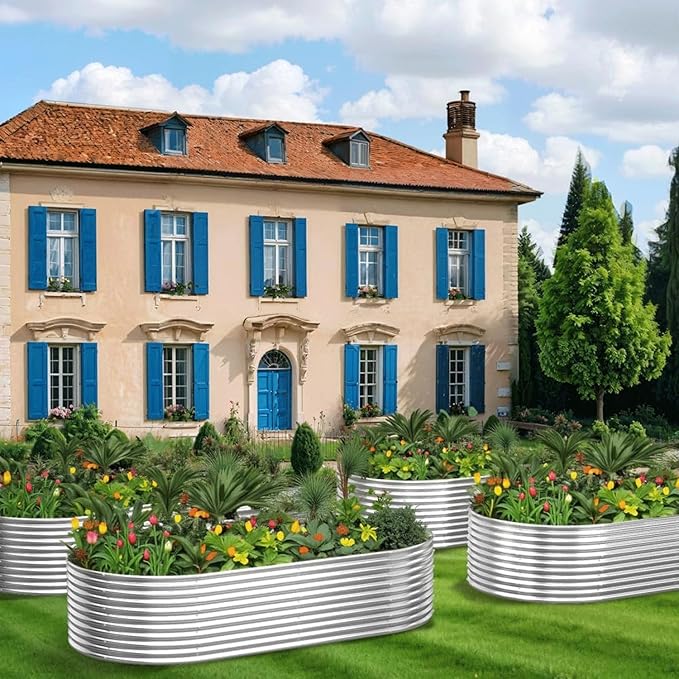 2 Pack 6x3FT Tall Galvanized Raised Garden Bed Outdoor,Metal Garden Bed for Vegetables,Steel Raised Beds for Gardening,Above Ground Garden Box for Flower-TA0