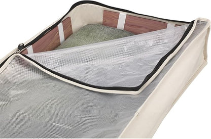 Household Essentials Cotton Canvas Under Bed Clothing and Linen Storage Bag | Natural