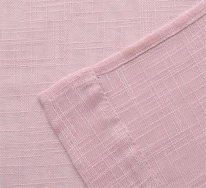 MIUCO Semi Sheer Curtains Poly Linen Textured Solid Grommet Curtains 63 Inches Long for Living Room 2 Panels (2 x 37 Wide x 63" Long) Pink
