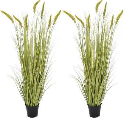 Green Onions Fake Plants,Artificial Plants Indoor, Fake Grass Decor Green Plant Fake Outdoor Flowers Fake Succulents,Artificial Tall Grass Plants with Pots House Decorative(47" 2 Pack)