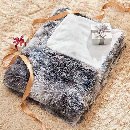 GONAAP Fuzzy Faux Fur Throw Blanket Tie-dye Marble Black Super Soft Cozy Plush Fuzzy Shaggy Blanket for Couch Sofa Bed (Tie-dye Marble Black, Throw(50"x60"))
