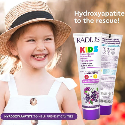 RADIUS Kids Super Duper Immunity Power Toothpaste 2.5 Oz - Super Duper Bubble Berry Mint - Pack of 1