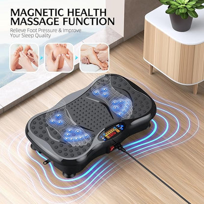 Vibration Plate Exercise Machine, Lymphatic Drainage Machine for Weight Loss, Lymphatic Drainage & Muscle Recovery, Multiple Speeds with Bluetooth & Remote, Max User Weight 330lbs