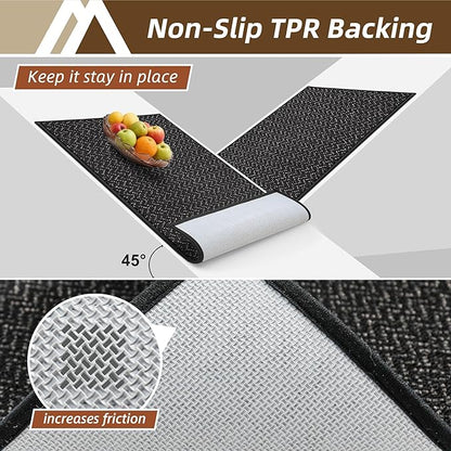 COSY HOMEER-Door-Mat 24"x36" Non Slip Absorbent Entryway Rugs Dirt Trapper Doormats Washable Entrance Mats Low Pile Welcome Floor Mat for Front Back Door and Entry Mats,Black