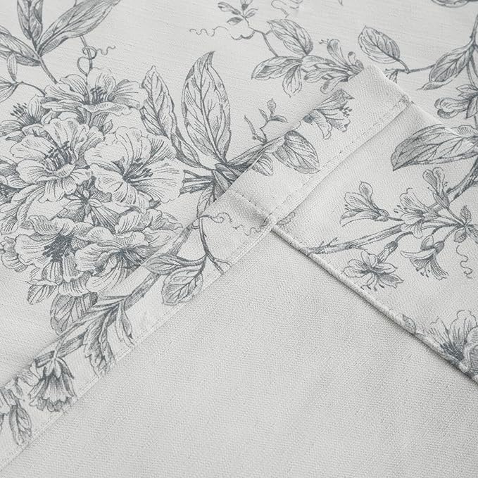 Pinch Pleated Vintage Floral Curtains - Room Darkening Drapes for Bedroom Living Room.2 Panels,40 Inches Wide 92 Inches Long