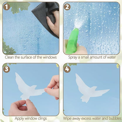 9 Sheets Bird Window Clings, Protect and Save Bird Strikes Window Stickers, Glass Door Stickers Decals, Stop Birds Flying into Windows Accessories Home Decorations