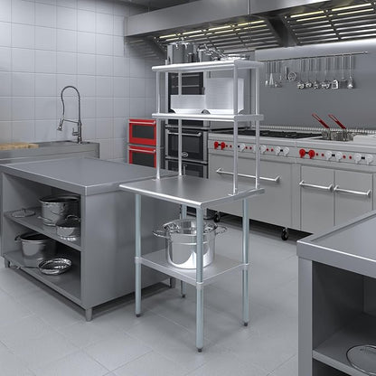 AmGood Double OverShelf Stainless Steel NSF - Many (30" Long x 12" Deep)