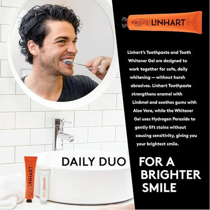 LINHART Whitening Toothpaste – Teeth Whitening, Enamel Strengthening Toothpaste with Mint Flavor (2 Pack)