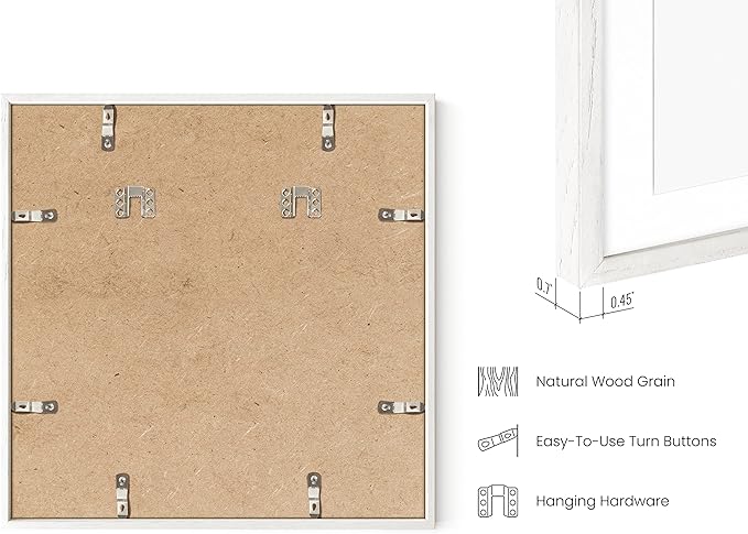 HAUS AND HUES White Square Frames Set of 9-16x16