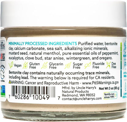 Uncle Harry's Anise Remineralizing Toothpaste | Natural Whitening Tooth Paste Freshens Breath & Promotes Enamel | Vegan Fluoride Free Toothpaste