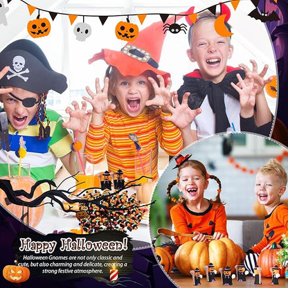 50 Pcs Halloween Mini Figurines Tiny Pumpkin Figures to Hide and Seek Rubber Wizard Miniatures Ornaments Gifts for Halloween Party Favors Table Decorations(Wizard)
