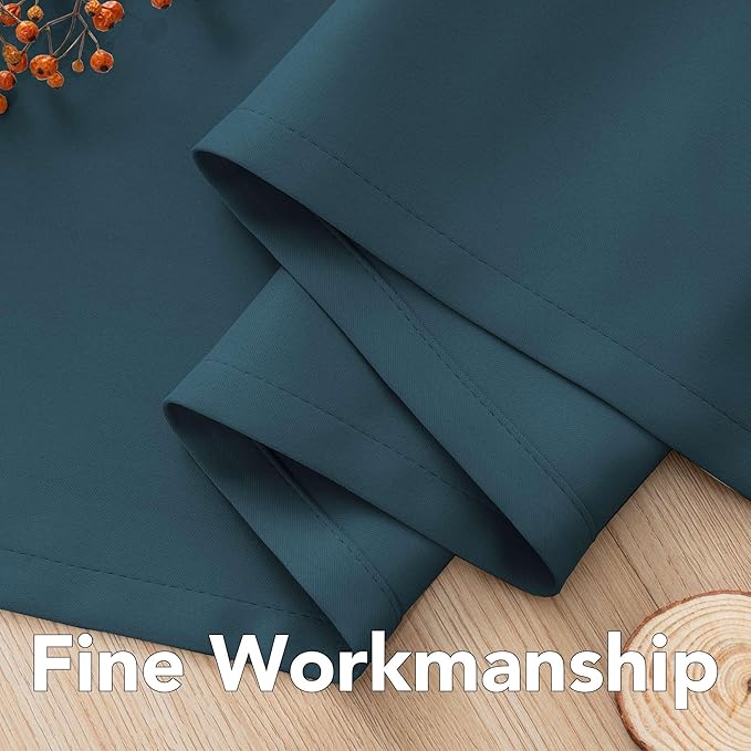 H.VERSAILTEX Premium Blackout Thermal Insulated Room Darkening Curtains for Bedroom/Living Room - Classic Grommet Top (2 Panels, Dark Teal, 52 Inch by 63 Inch)