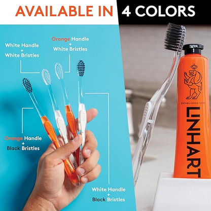 LINHART Extra Soft Toothbrush – Teeth Whitening Toothbrush with Multi Length Bristles, White with White Bristles, 2 Pack