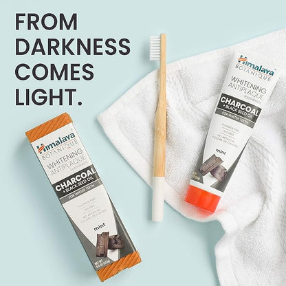 Himalaya Botanique Whitening Antiplaque Toothpaste with Charcoal and Black Seed Oil for Whiter Teeth, 4 oz…