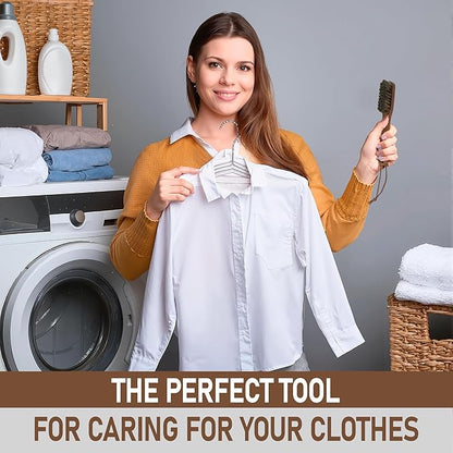 Takavu Horsehair Laundry Stain Brush Set (2 Pack) - Soft Bristle Spot Cleaner for Delicate Fabrics, Clothes Pre-Wash, Gentle Garment Care Tool