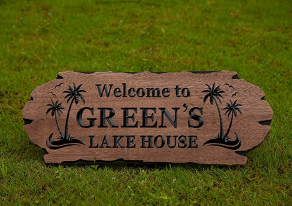 Custom Wood Sign,Personalized Cabin Sign - Custom Carved Wood Sign for Rustic Outdoor and Home Wall Decor