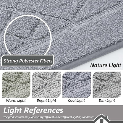 BEQHAUSE Dirt Trapper Door Mat 32" x 48", Doormat Non-Slip Entryway Rugs Washable, Dog Door Mat Stain Resistant and Absorbent Welcome Floor Mat for Front Back Door, Muddy Wet Shoes & Paws, Grey