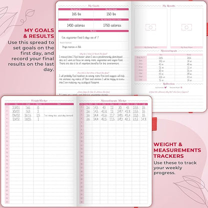 GoGirl Food Journal & Wellness Planner –– Diet & Fitness Diary – Nutrition Journal with Meal, Exercise & Weigh Loss Tracker, A5 (Maroon)