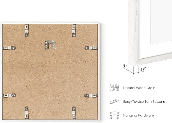 HAUS AND HUES White Square Frame Set of 1-12x12