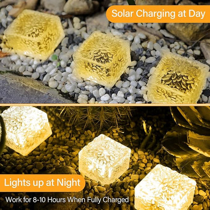 Solar Brick Lights Outdoor Solar Lights Outdoor Waterproof Patio Brick Lights Garden Decor for Outside 6 Packs for Patio,Yard,Walkway,Pathway Decor