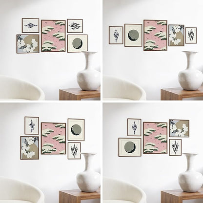 HAUS AND HUES Photo Gallery Wall Frame Set - Set of 5 Walnut Frames for Gallery Wall, Gallery Wall Frames, Multiple Picture Frames for Wall Collage (Two 8x10, Two 11x14, One 16x20 Framed Walnut)