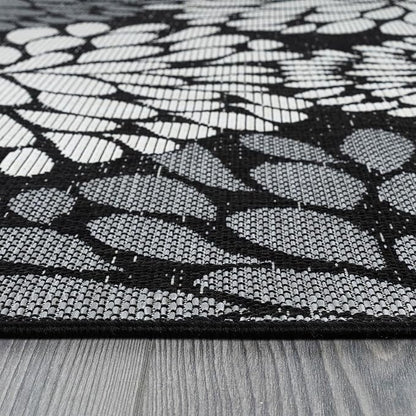Beverly Rug Outdoor Rug 6x9 Modern Exotic Tropical Leaf Area Rugs for Indoor and Outdoor Patio Deck Porch Garden Water Resistant Washable Outside Carpet (6 x 9 Dark Gray)