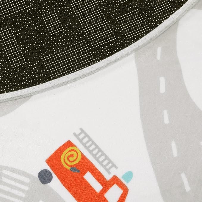 STARUIA Road Traffic Kids Rug Children Playing with Cars Playmat 3x5 Ft, Washable Play Carpet for Kids Playroom, Non-Slip Have Fun Safe Baby Nursery Rug for Toddler Boy's Bedroom Game Room Grey