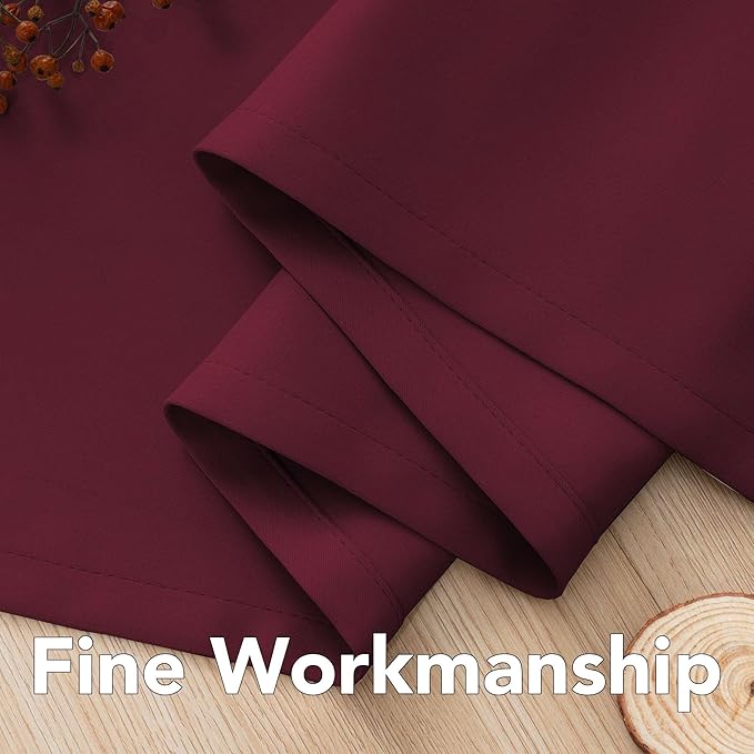 H.VERSAILTEX Christmas Blackout Curtains Thermal Insulated Blackout Curtains for Party- Antique Copper Grommet Top Window Drapes - Burgundy- 52" W x 72" L - (Set of 2 Panels)