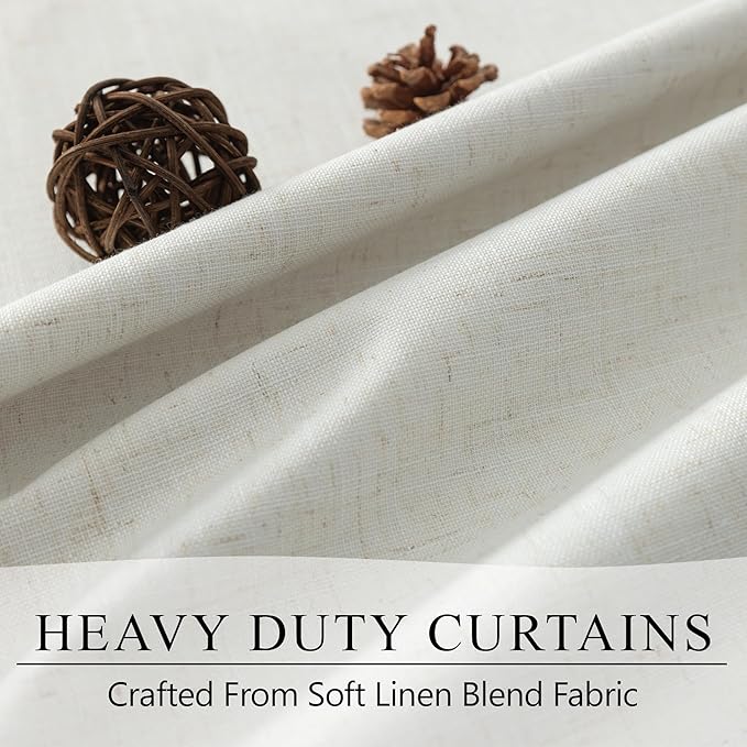 Short Black Out Curtains 54 Inch Long for Bedroom Small Window 2 Panel Back Tab Pocket Lightweight Blackout Insulating Noise Reducing Cooling Curtain for Summer Heat Winter Dining Room Darkening Cream