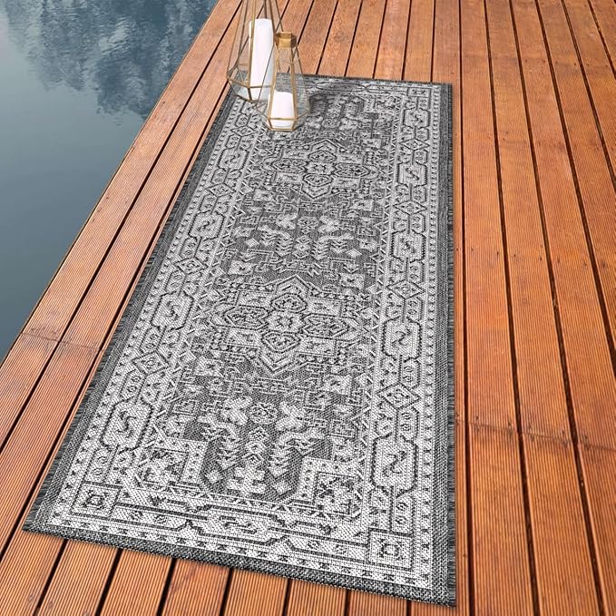 Keen Home Design Terrace Outdoor Runner Rug - 2x6 Washable Indoor/Outdoor Rug for Patio, Kitchen, Balcony, Beach, Garden, Deck and Porch, Size: 2'2"x5'7"