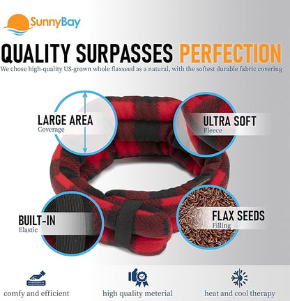 SunnyBay Microwave Heating Pad, Microwavable Heated Neck and Shoulder Wrap, Moist and Weighted Hands-Free Beanbag Pack with Wide Neck Coverage, 2.5 lbs, 26 Inches Long-Length, Made in USA, Buffalo