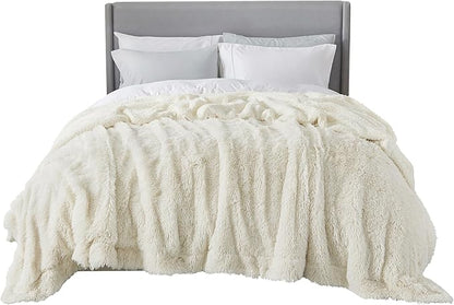 Bedsure GentleSoft Fluffy Cream King Size Blanket for Bed, Thick Soft Sherpa Faux Fur Fleece Bedding Fuzzy Plush Winter Warm Heavy Big Large King Blanket, Cozy Cream Gifts for Men Women, 108x90