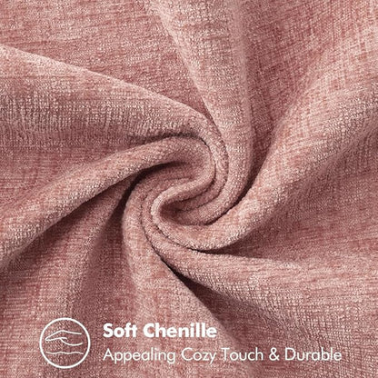 MIULEE Pack of 2 Couch Throw Pillow Covers 20x20 Inch Blush Pink Farmhouse Decorative Pillow Covers with Stitched Edge Soft Chenille Solid Dyed Spring Pillow Covers for Sofa Bed Living Room