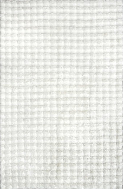 nuLOOM Jeni Solid Faux Rabbit Machine Washable Area Rug, 6x9, Off-White