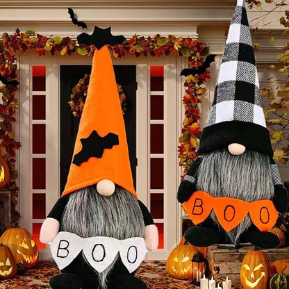 Halloween Gnomes Plush Decor, Witch Scandinavian Tomte Nisse Gnome Swedish Table Decorations, Handmade Plush Elf Dwarf for Home Stuffed Gnomes Gifts for Women, Black