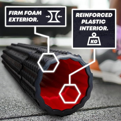 5-in-1 Long Foam Roller, 23" Long Back Roller for Physical Therapy with 5 Different Length Options, Muscle Trigger Points - Relieves Pain with Muscle Massage: Back, Shoulder, Foot, Legs, Arms, Neck