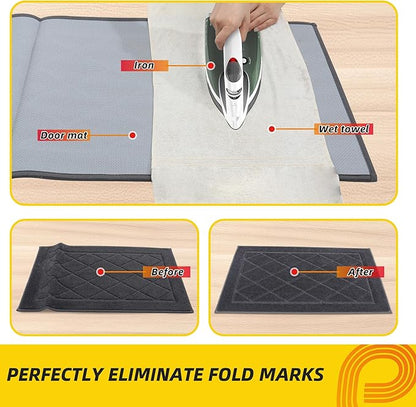JSEI Dirt Trapper Door Mat 24"x36", Non-Slip Washable Entryway Mats, Dog Door Mat, Stain Resistant and Absorbent Floor Mats, Low Profile Welcome Mat for Front Back Door, Dark Grey