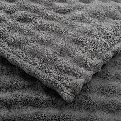 YUSOKI Luxury 3D Bubble Throw Blanket 3.1lb,All Ages,Home Decoration, (Grey,60 * 80inches)