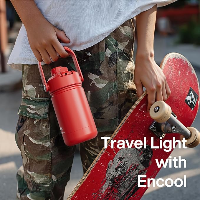 Kids Insualated Water Bottle with Straw - 12oz Stainless Steel Water Bottle with Dual Spouts, Leak-Proof, BPA-Free, Double Wall Vacuum Keeps Cold for 24 Hours for Sports, Travel, School (Tulip)