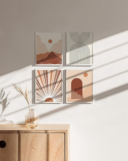 HAUS AND HUES 8x10 White Metal Picture Frames - Features Premium Aluminum, Vertical & Horizontal Hang, Shatterproof Plexiglass - Ideal for Home, Room, Office (8x10 in, White, Set of 9)