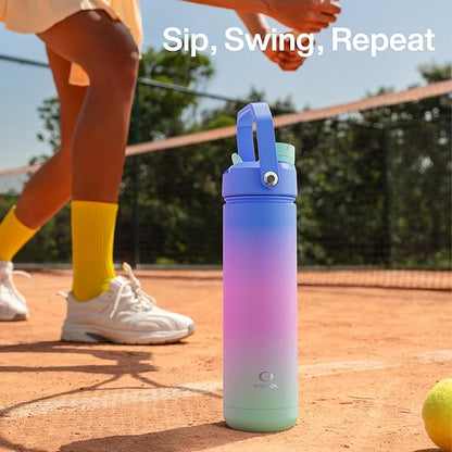 Insulated Water Bottle with Straw Stainless Steel Water Bottle, Leak-Proof, BPA-Free, Double Wall Vacuum Keeps Cold for 24 Hours for Sports, Travel, School (26 oz, Frosted Lilac)