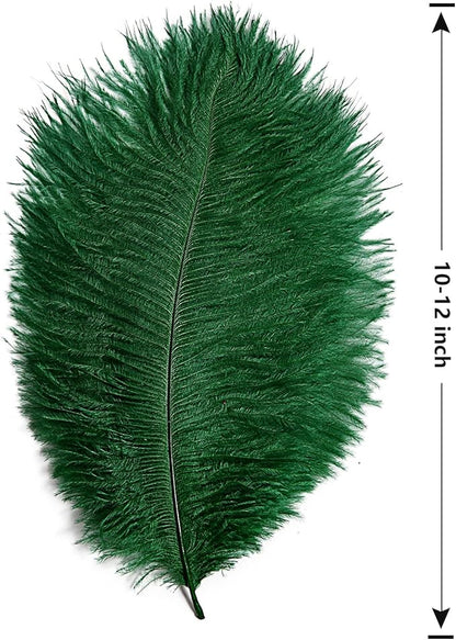 THARAHT 24pcs Ostrich Feathers Natural Bulk 10-12Inch 25cm-30cm for Wedding Party Centerpieces Easter Gatsby Flower Arrangement and Home Decorate Ostrich Feathers,Cyan